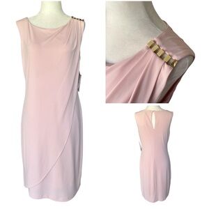 Jessica Simpson NWT Pink Sleeveless Sheath Dress with Gold Accent 4